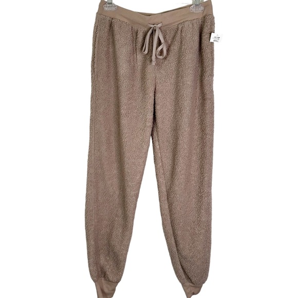 NWT Jenni Intimates Fuzzy Knit Cozy Crewneck & Jogger Set in Toffee Women’s S - Picture 4 of 10